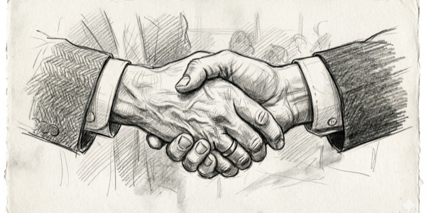 Handshake - pencil illustration