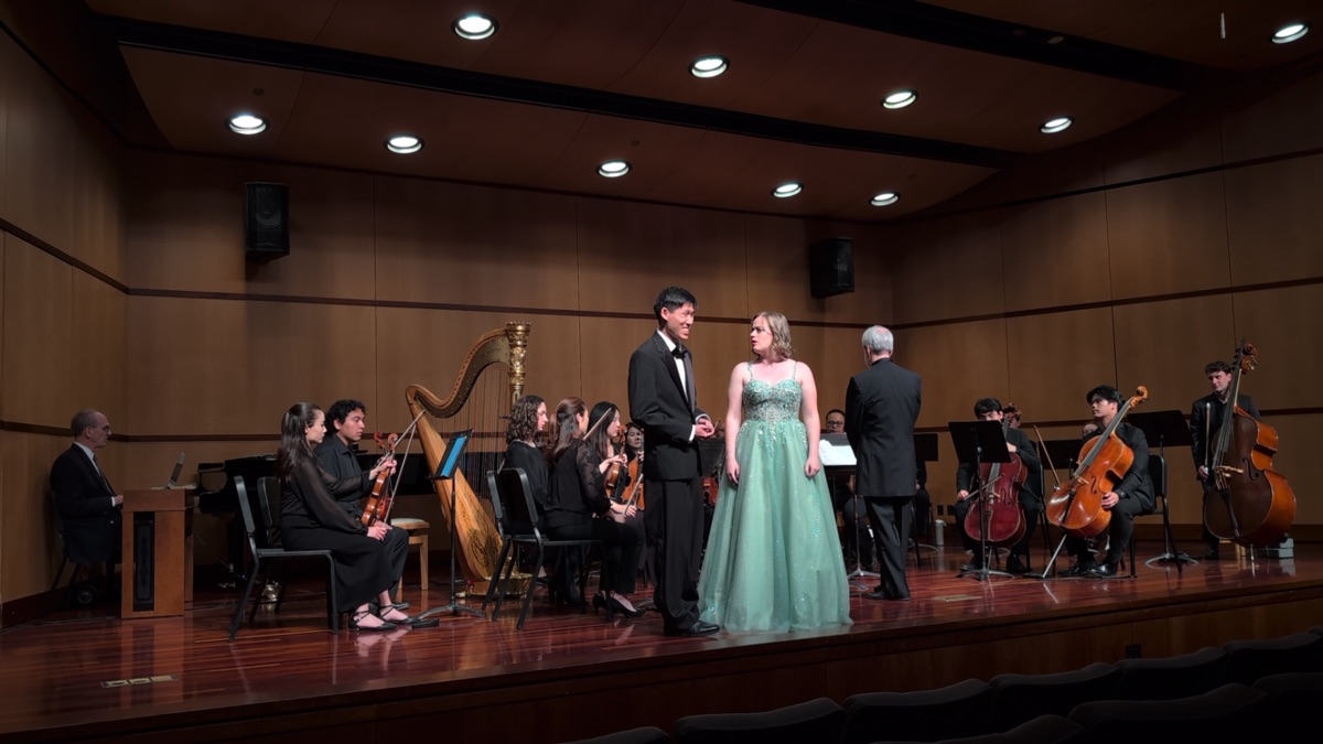 Vocal coach working with singers at Bach-Millennium Music